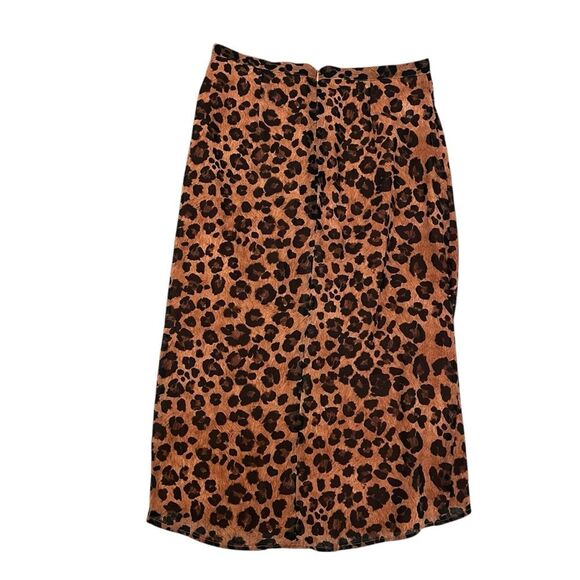 Gianni Bini Size 6 Molly Asymmetrical Leopard Skirt Animal Print Lined Midi - Picture 3 of 8